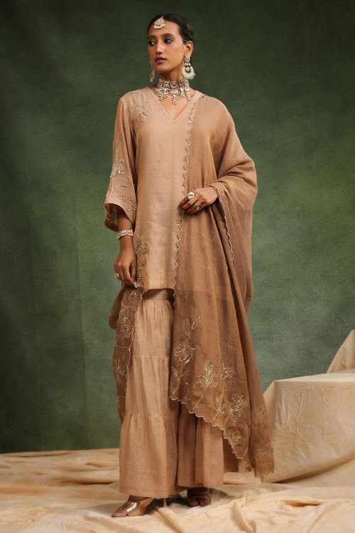 Sweet Cinnamon Peachish Brown Kurta Set