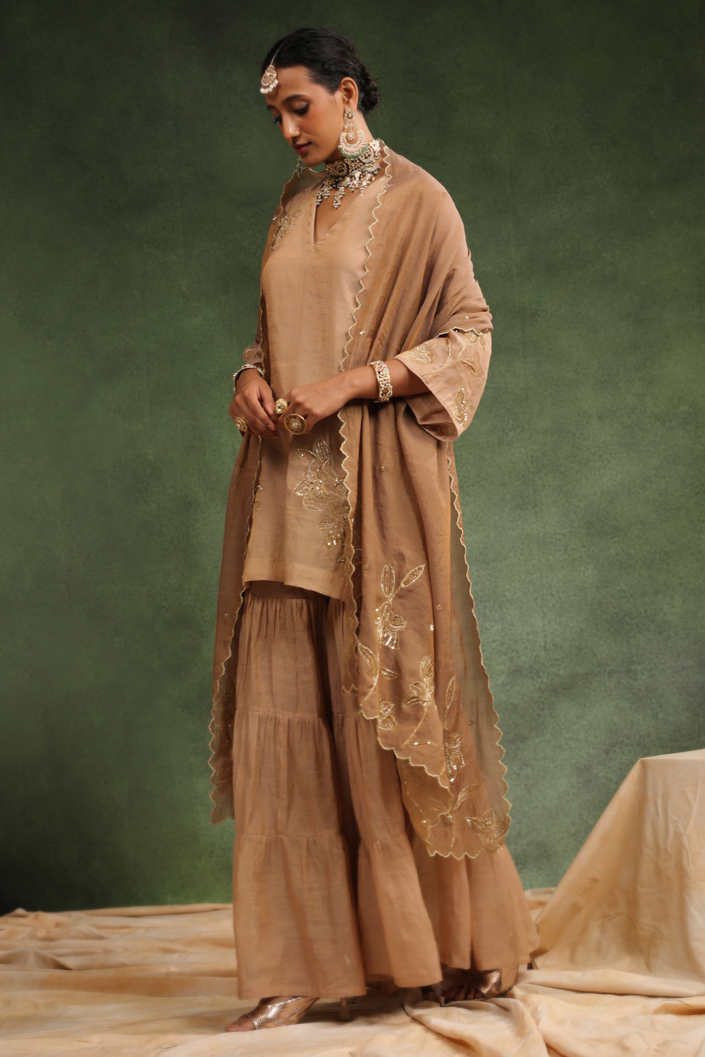 Sweet Cinnamon Peachish Brown Kurta Set