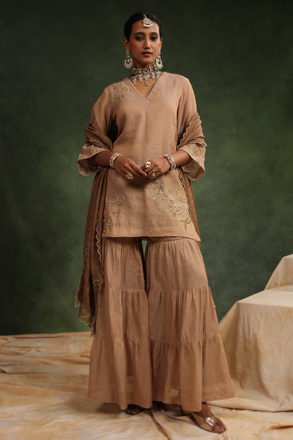 Sweet Cinnamon Peachish Brown Kurta Set