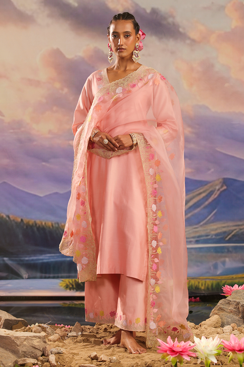 Silk Chanderi Kurta Set