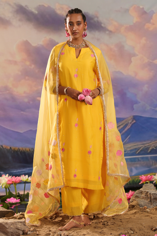 Mul Chanderi Kurta Set