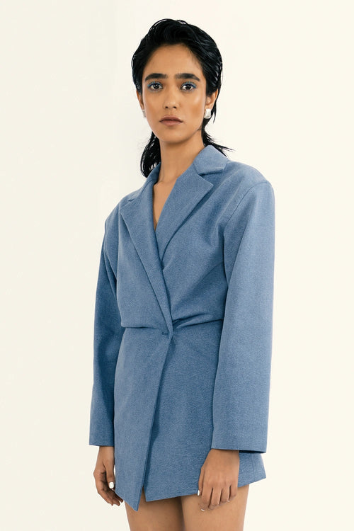 Draped Blazer Dress
