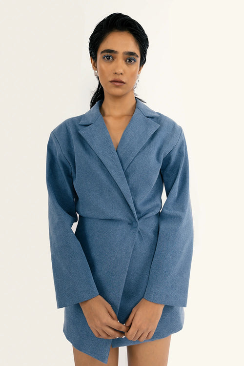 Draped Blazer Dress