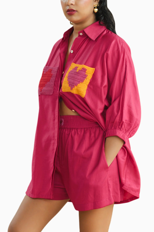Reve Rose Shirt with La Joie Shorts