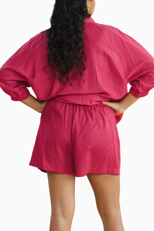 Reve Rose Shirt with La Joie Shorts