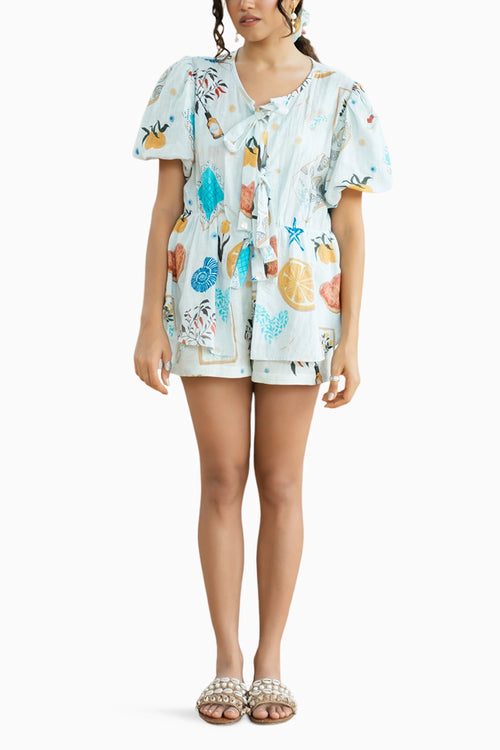 White Found Her Sugar Tier Up Top and Shorts