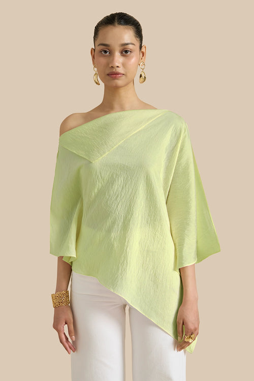 Roselle Green Shift Top