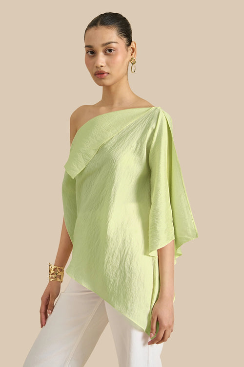 Roselle Green Shift Top