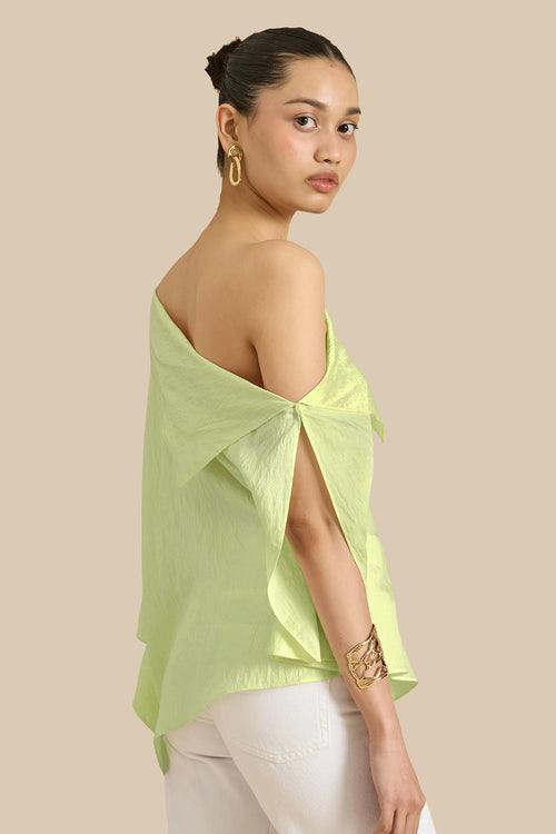 Roselle Green Shift Top