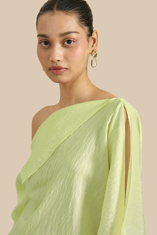Roselle Green Shift Top
