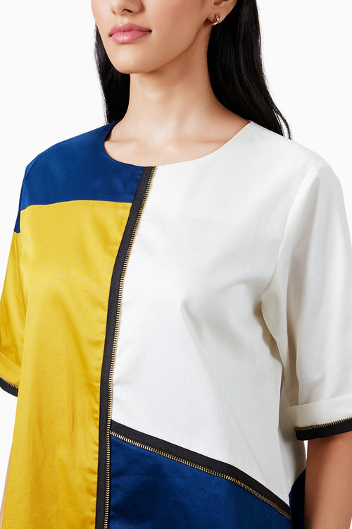 Mustard Blue Block Co-ord Set