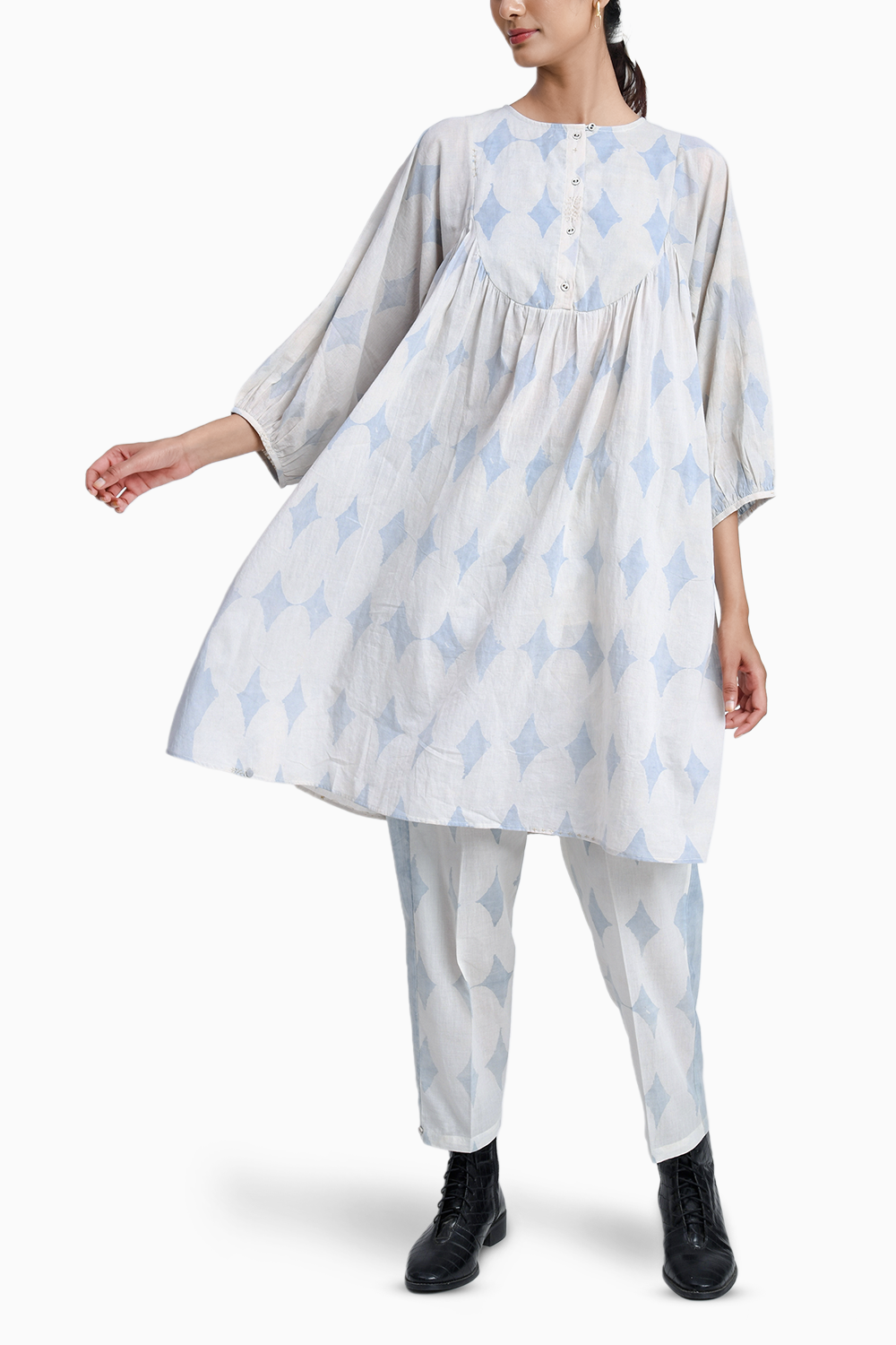 Sky Blue Tunic & Trousers Set