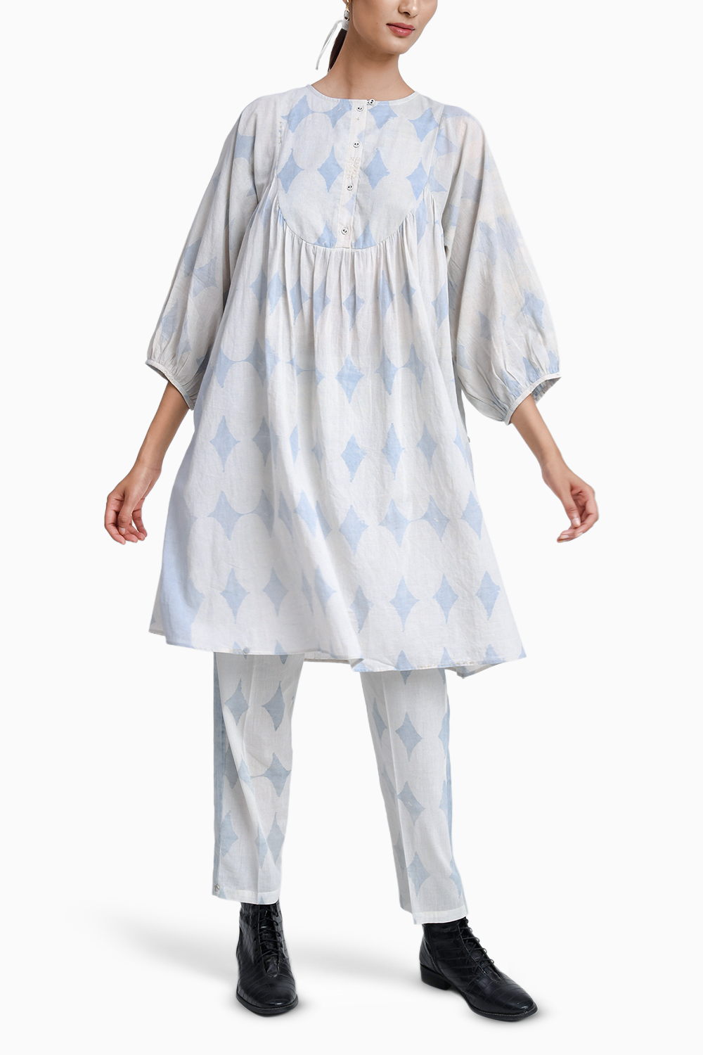 Sky Blue Tunic & Trousers Set