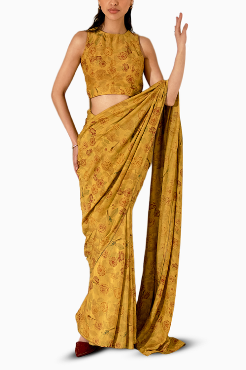 Aathira Mustard Saree Set