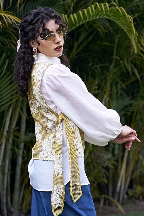 Cream And Yellow Daphne Shirt