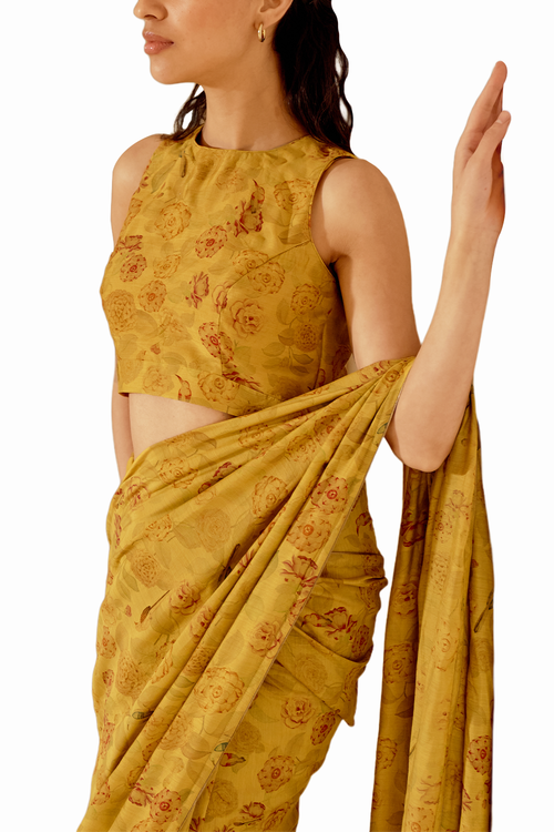 Aathira Mustard Saree Set