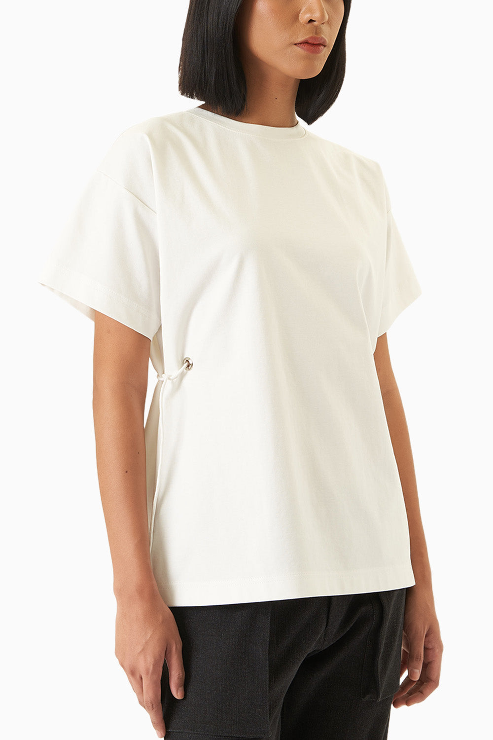 White Side Eyelet T-Shirt