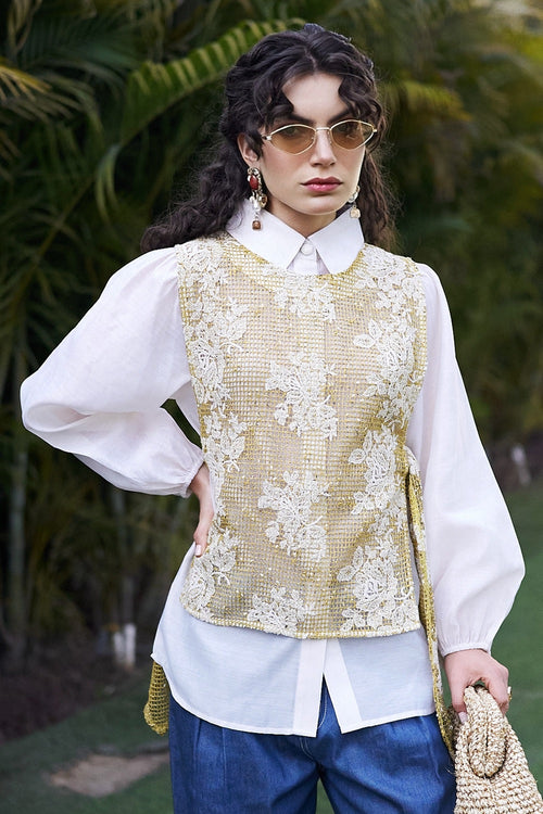 Cream And Yellow Daphne Shirt