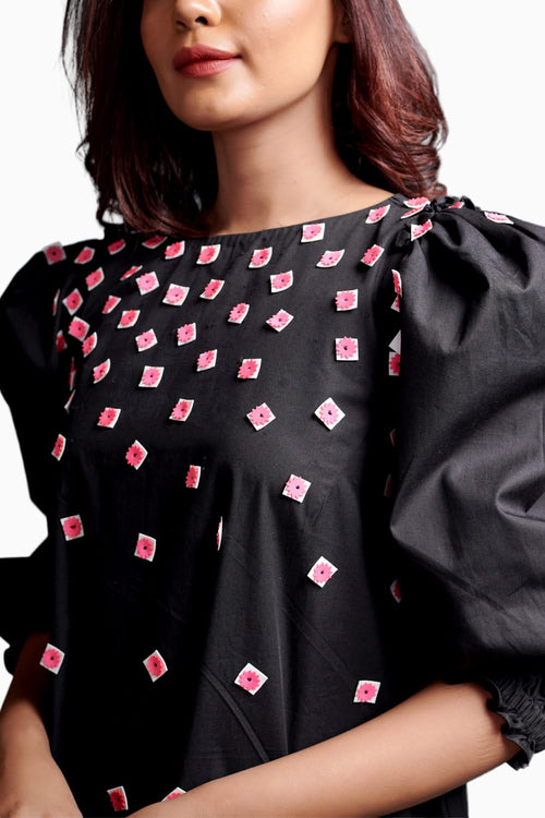 Black Long Dress With Embroidery