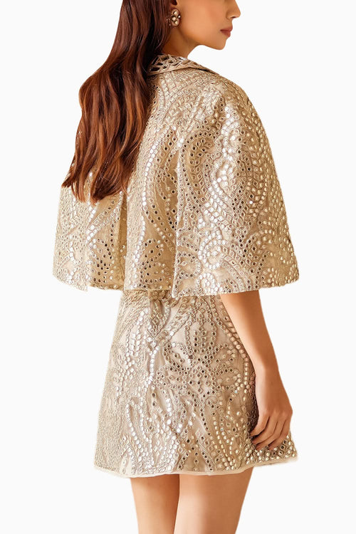 Ivory Mirrorwork Crop Jacket