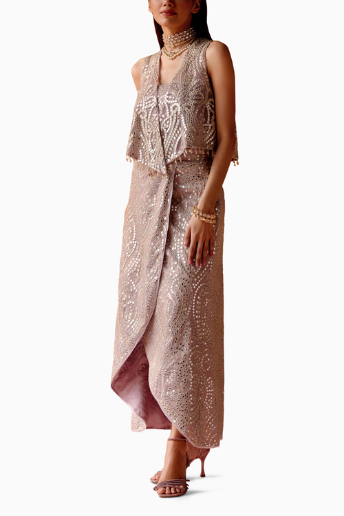 Lilac Overlap Skirt Set