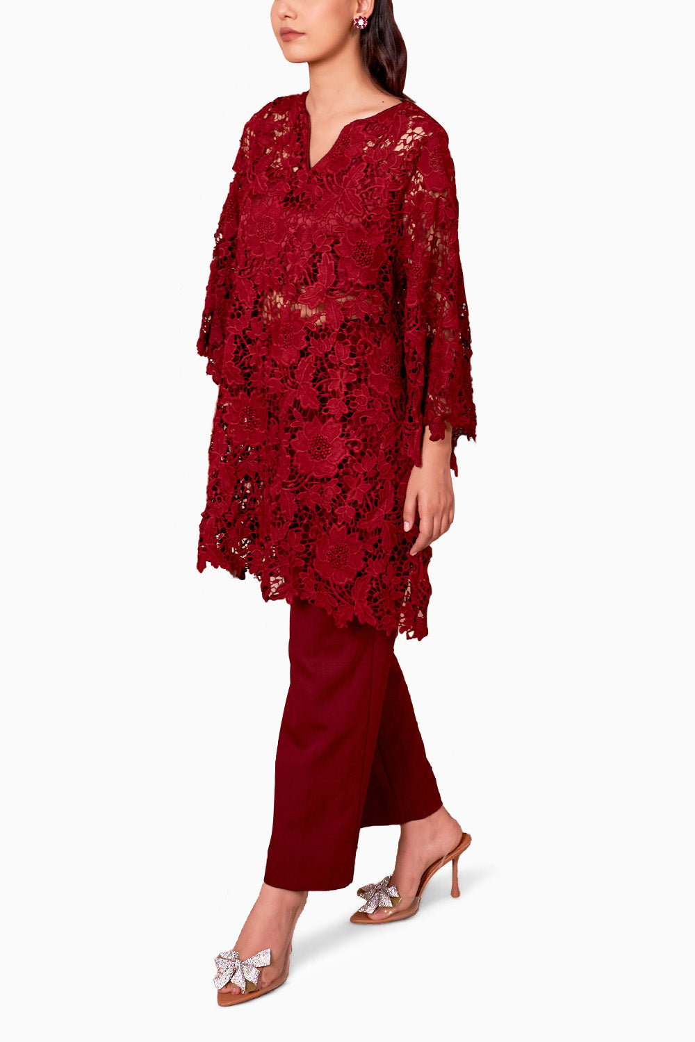 Mehr Maroon Kurta Set