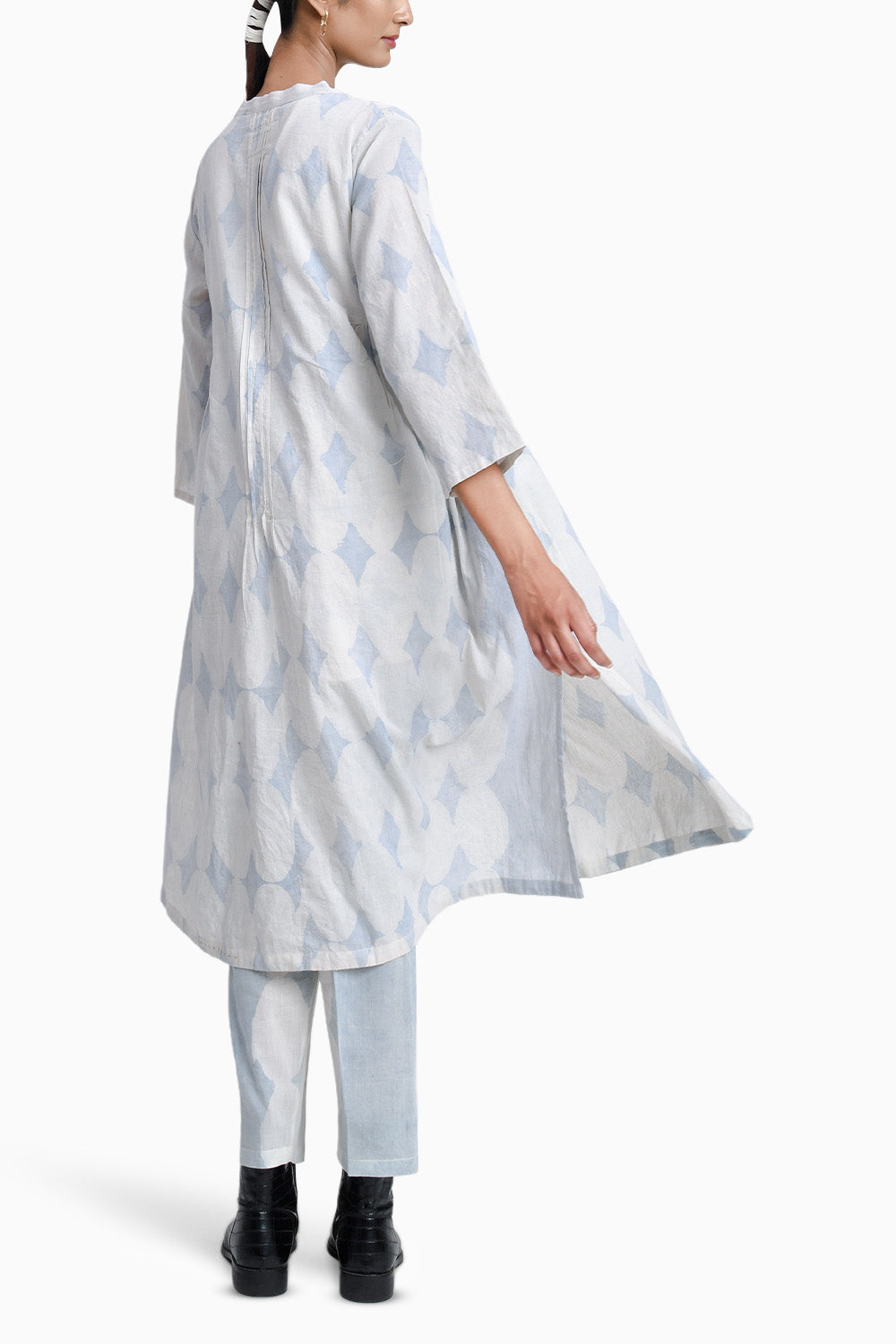 Sky Blue Top Pant Robe Set