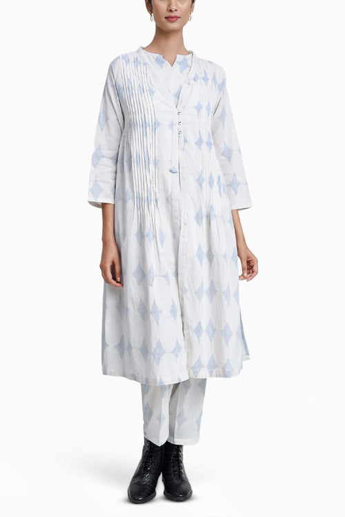 Sky Blue Top Pant Robe Set