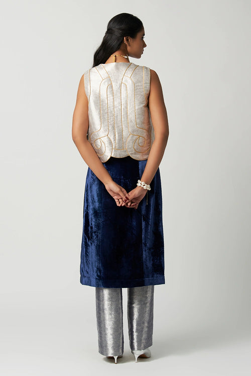 Madame Velvet Kurta Set with Art Deco Jacket