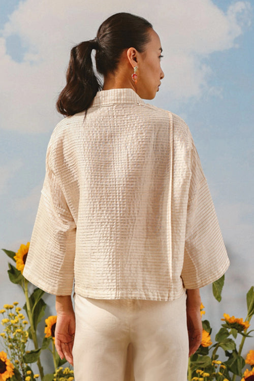 Ivory Pintuck Pocket Jacket