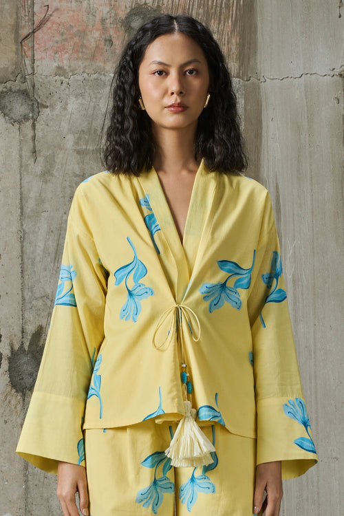 Sunlit Bloom Tie Up Top