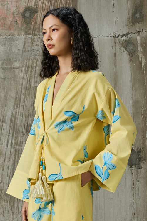 Sunlit Bloom Tie Up Top