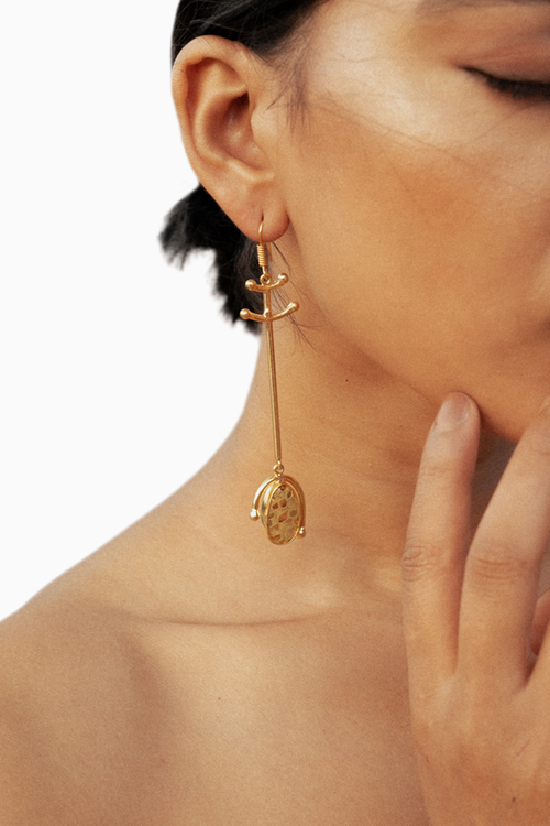 Gold-Green Arrow Danglers
