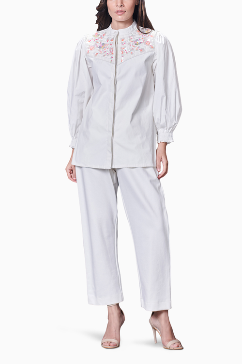 White Quilted Jacket Style Co-ord Set