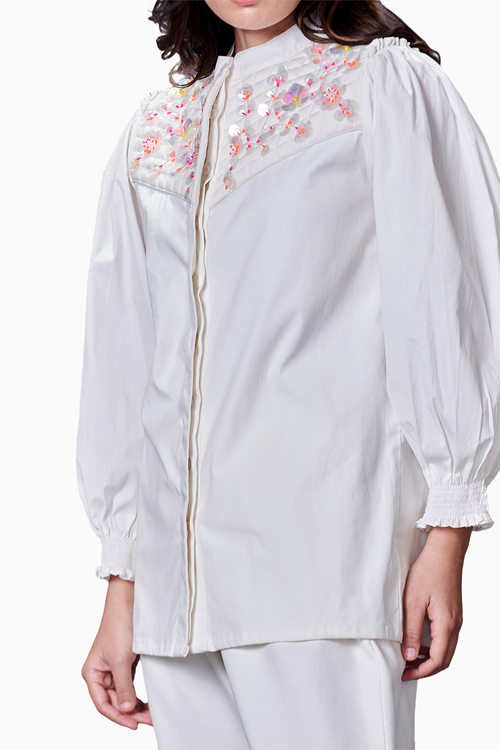 White Quilted Jacket Style Co-ord Set