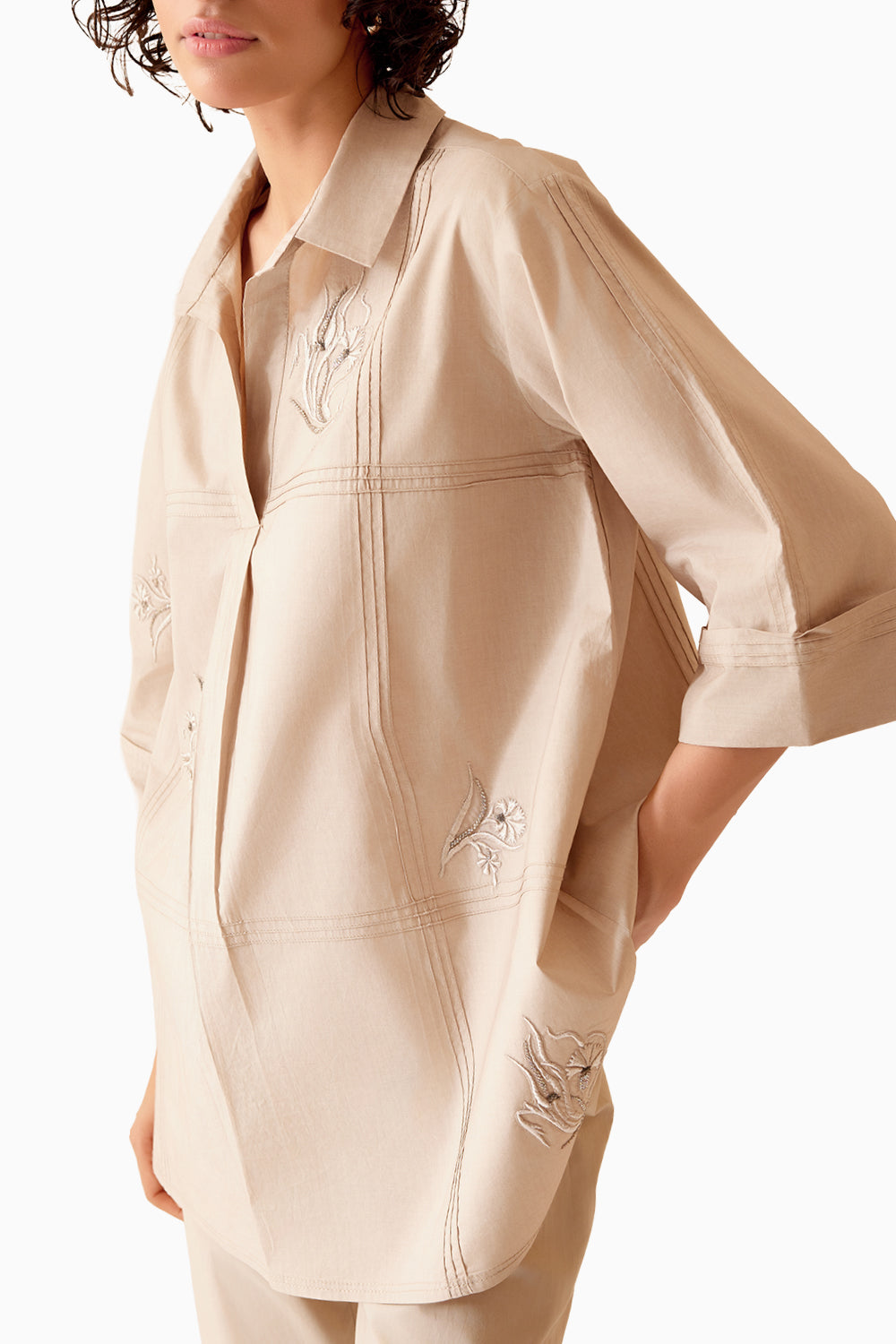 Neela Beige Tunic And Pant