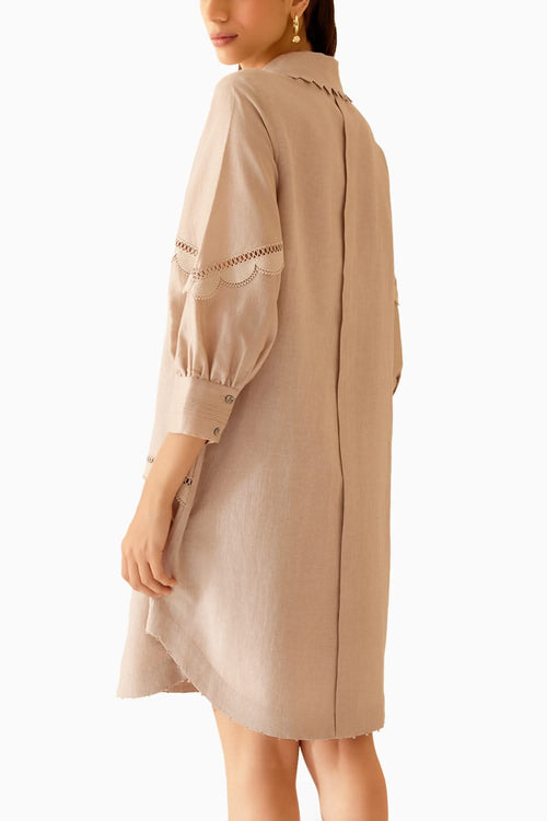 Isa Slub Beige Dress