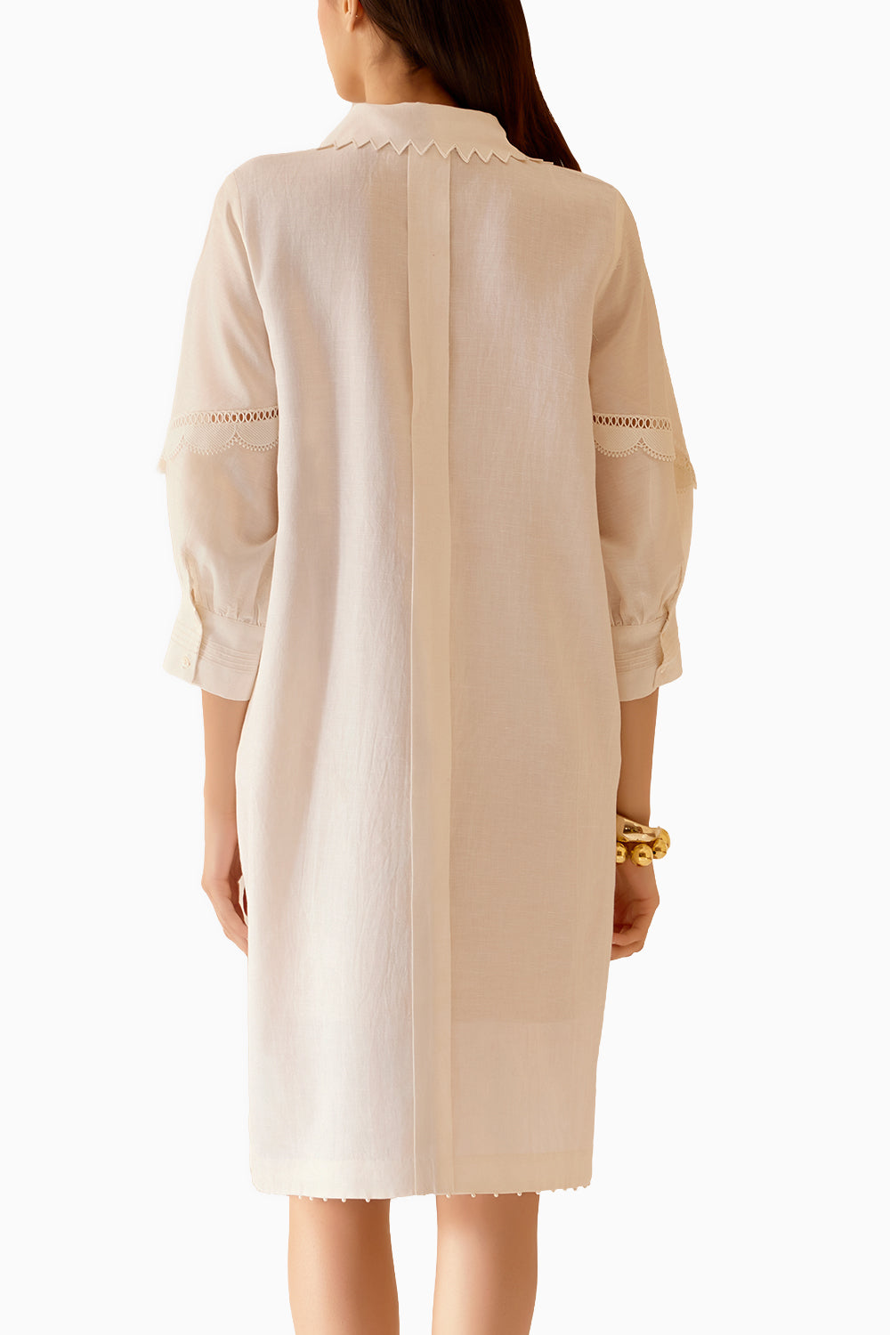 Isa Slub Ivory Dress