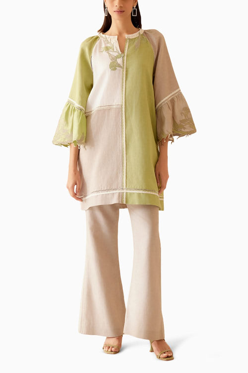 Neesa Sand Green Coord Set