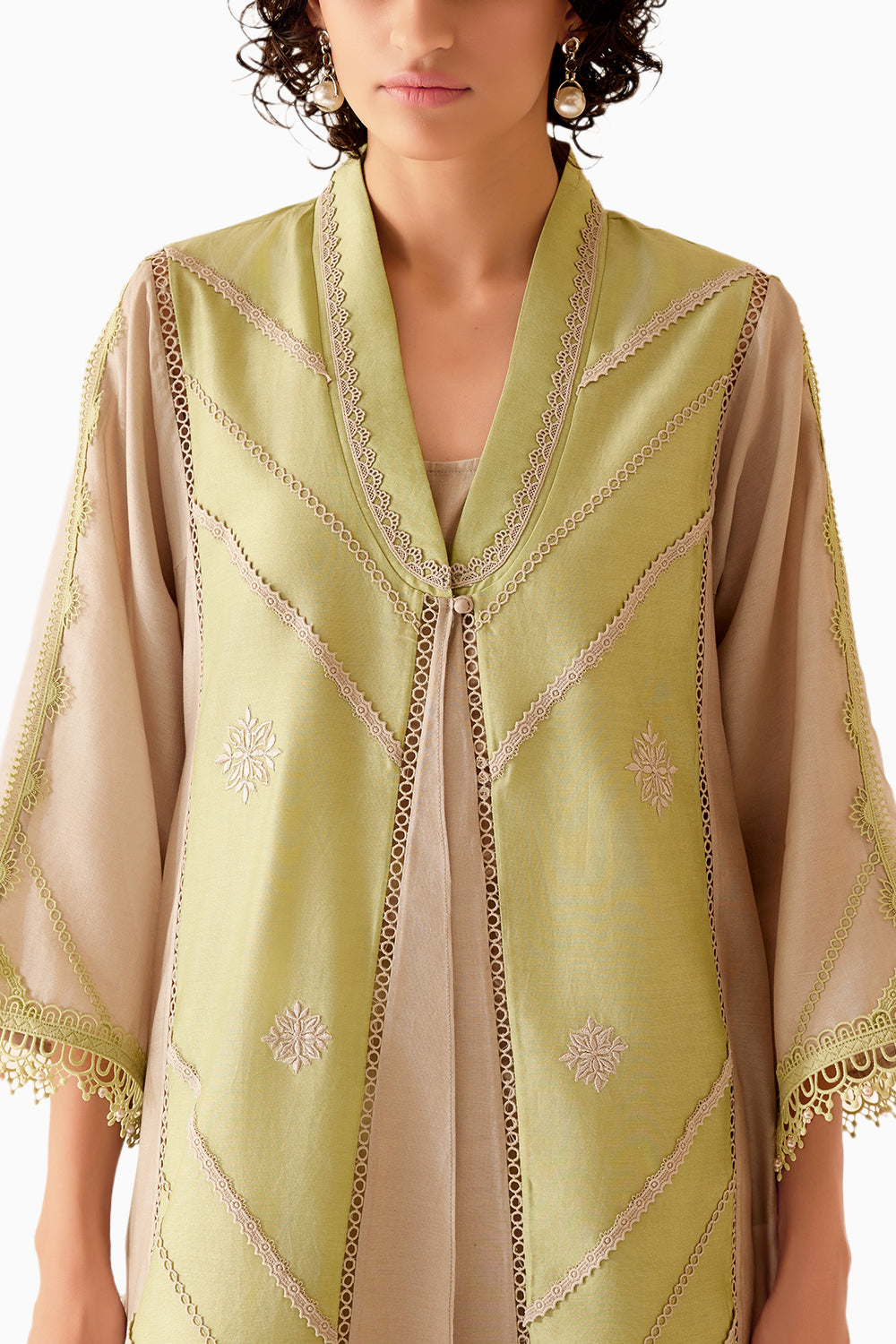 Ambreen Sand Green Kurta Set