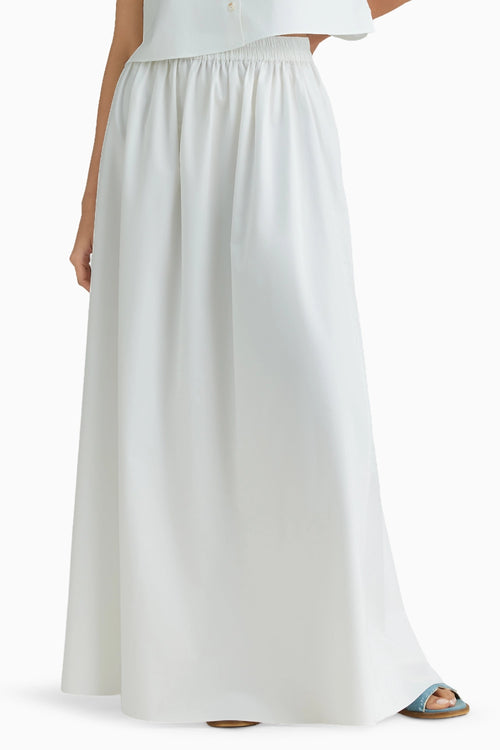 White Cotton Maxi Skirt