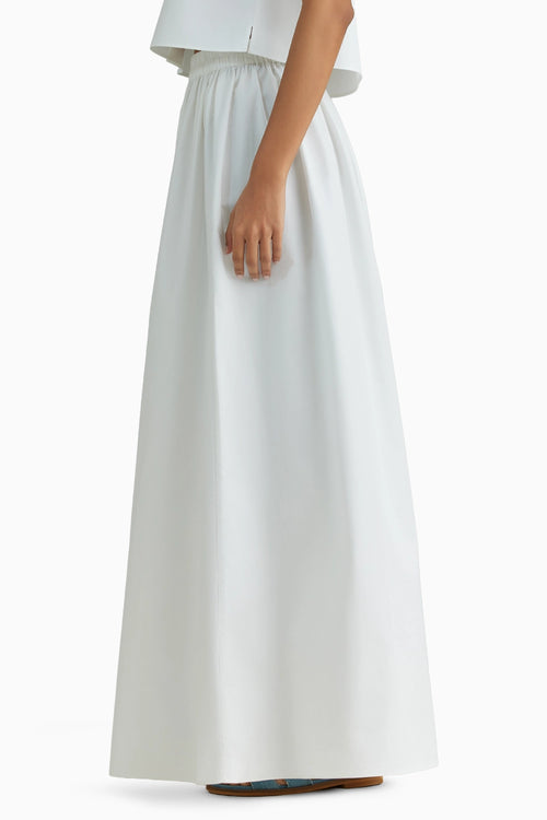 White Cotton Maxi Skirt