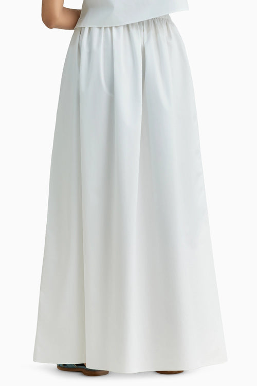 White Cotton Maxi Skirt