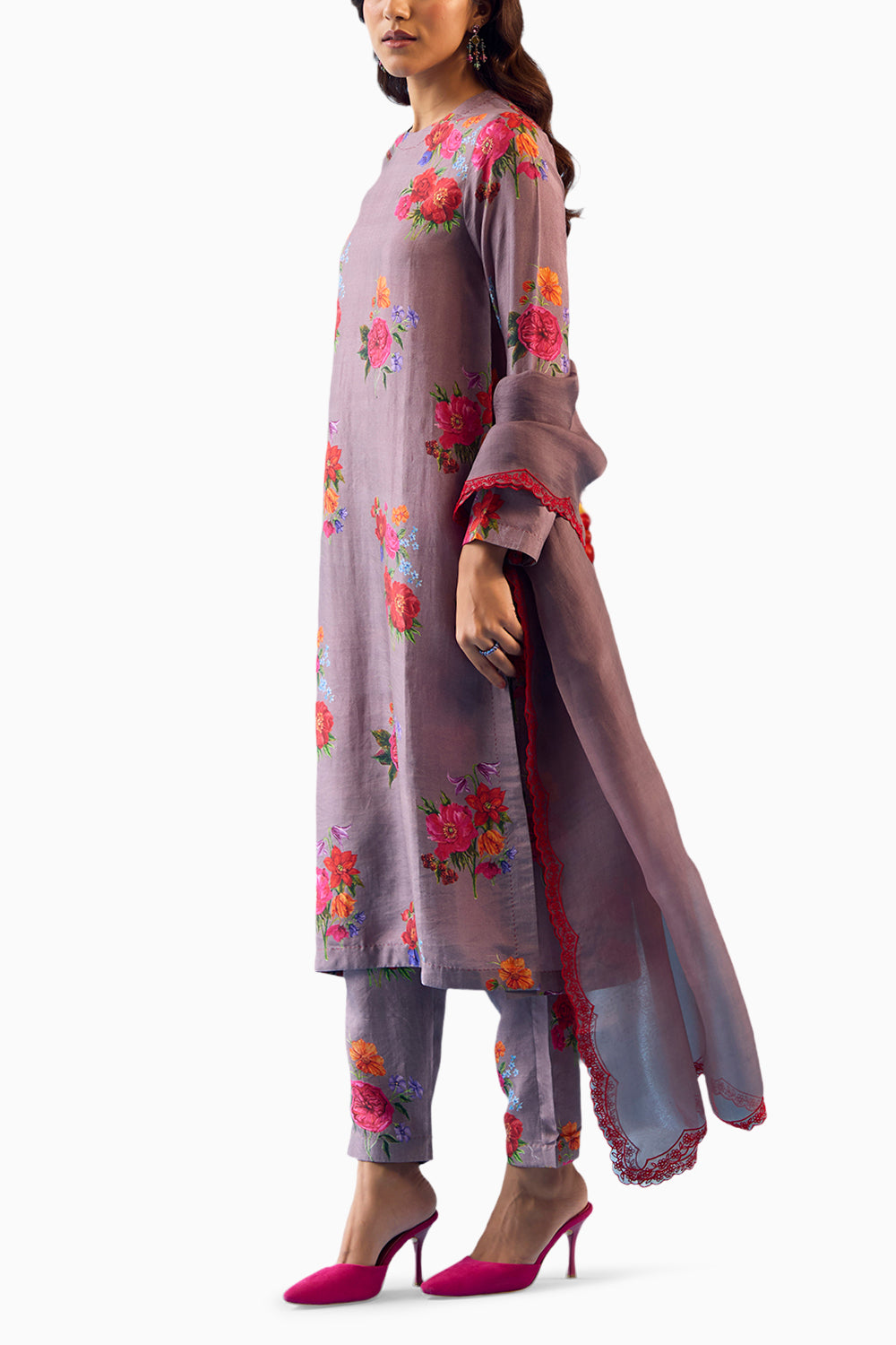 Enchanted Bloom Slate Kurta Set