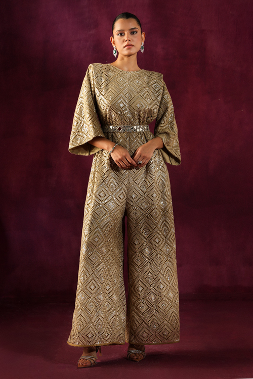 Lace Mirrorwork Jumpsuit