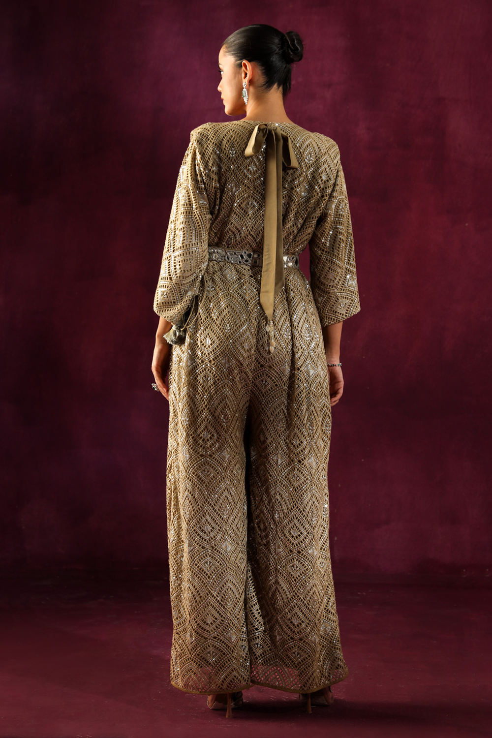 Lace Mirrorwork Jumpsuit