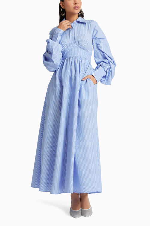Avenue Blue & White Stripes  Dress