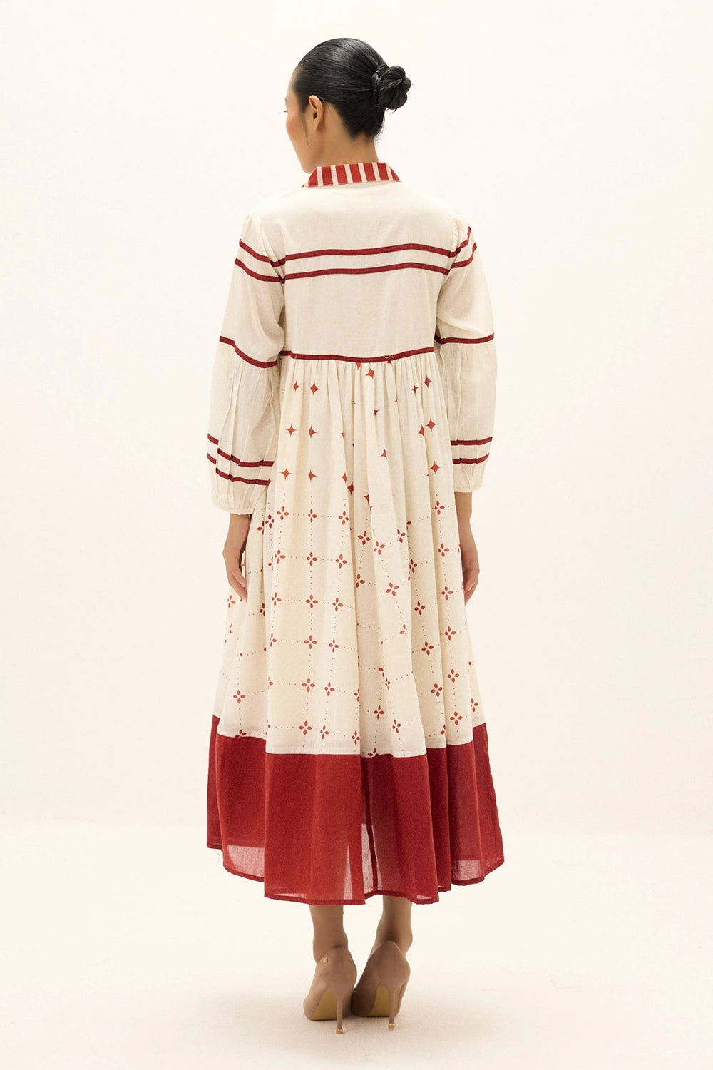 Off White Red Symphony Dress