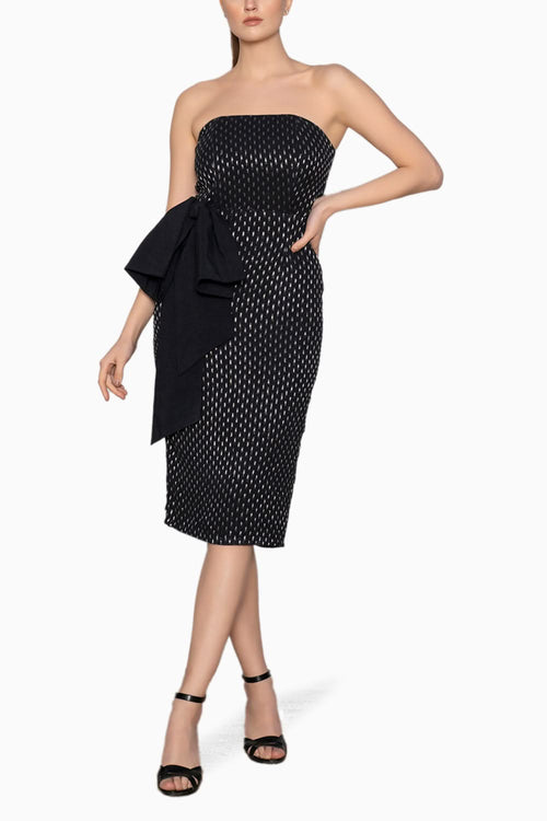 Black Lurex Bow Dress