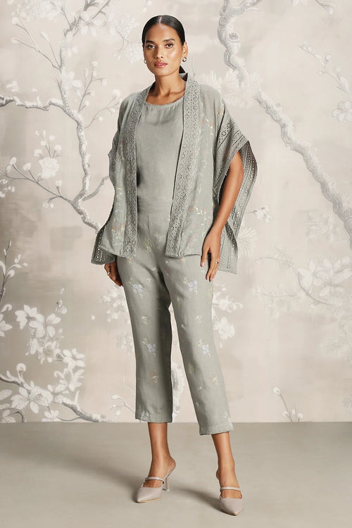 Walk in the Clouds Jade Short Kaftan and Pant